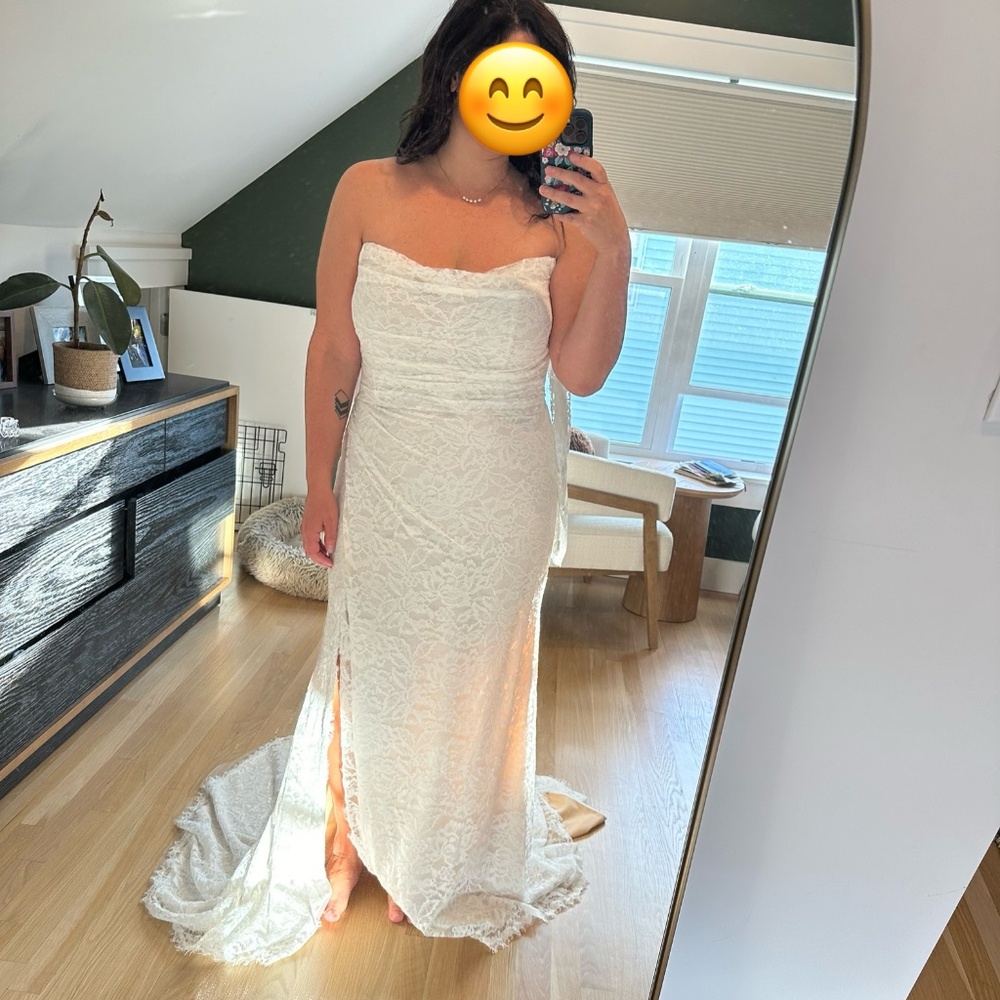 NWT BHLDN Anthropology Jenny by Jenny Yoo Dove Lace Wedding Gown Size  W16